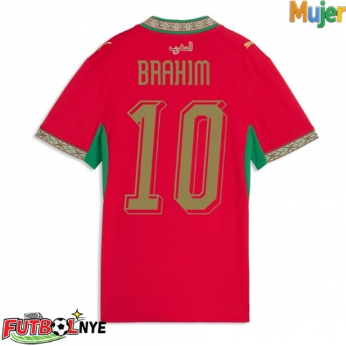 Camiseta Marruecos Brahim Diaz #10 Primera Equipación para mujer Mundial 2026 manga corta